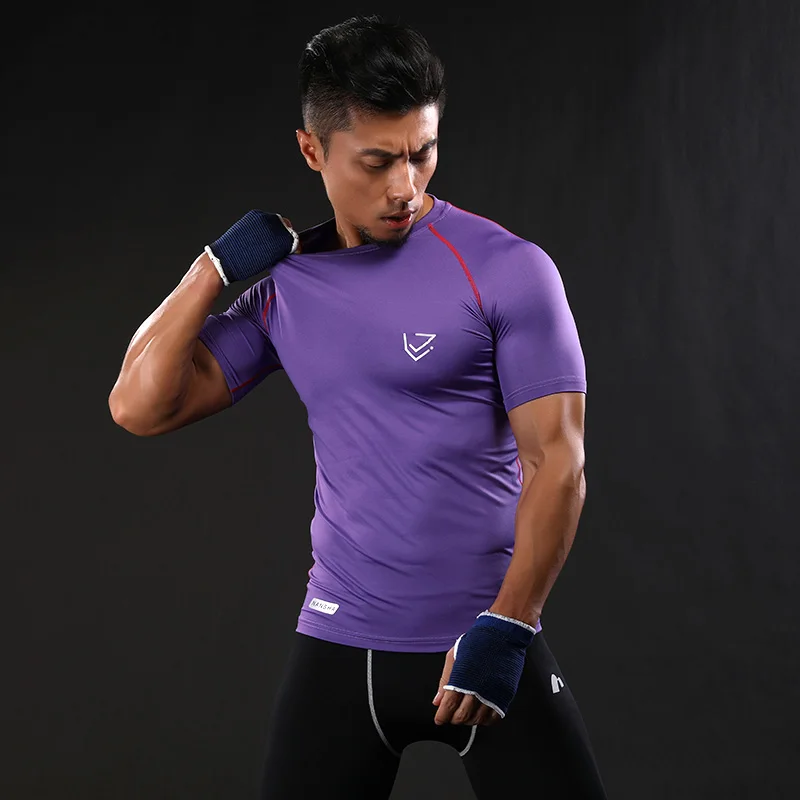 New Arrived Men Fashion Fitness Body Building Male Shirt Short Sleeves T-shirt 6 Colorful Clothing Soft Comfortable | Мужская одежда