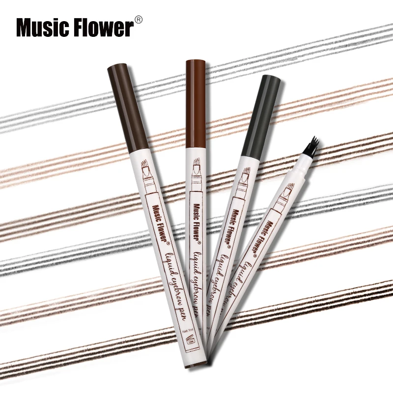 Music Flower брендовая жидкая подводка для бровей карандаш для макияжа карандаш для бровей Водонепроницаемый тонкий эскиз Татуировка прочный, карандаш для бровей, косметика