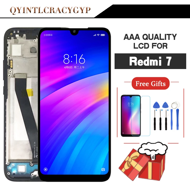 Оригинальный ЖК экран качества AAA для Xiaomi Redmi 7 дисплей с рамкой рамкой|Экраны
