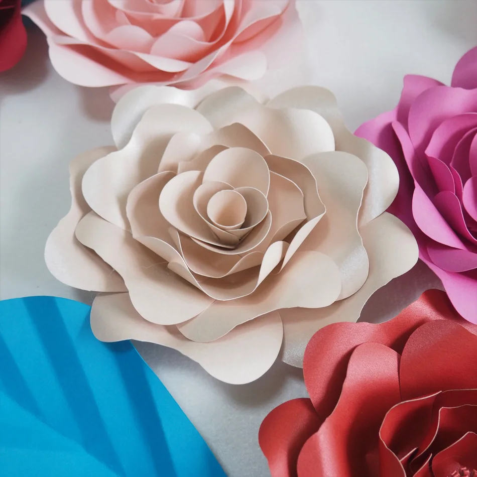DIY гигантские бумажные цветы искусственные фоновая Роза 7CS + 4 оставьте спальню