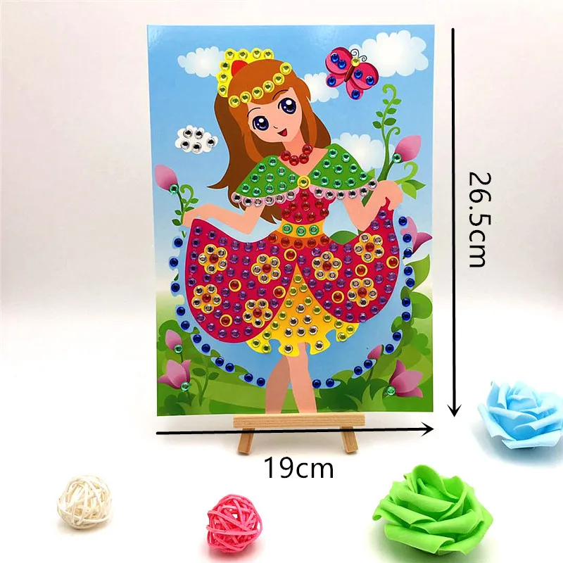 Happyxuan, 5 шт., сделай сам, 3D, липкая мозаика, художественная наклейка, головоломка для детей, детские поделки, игрушки для детского сада, креативная игра для девочек