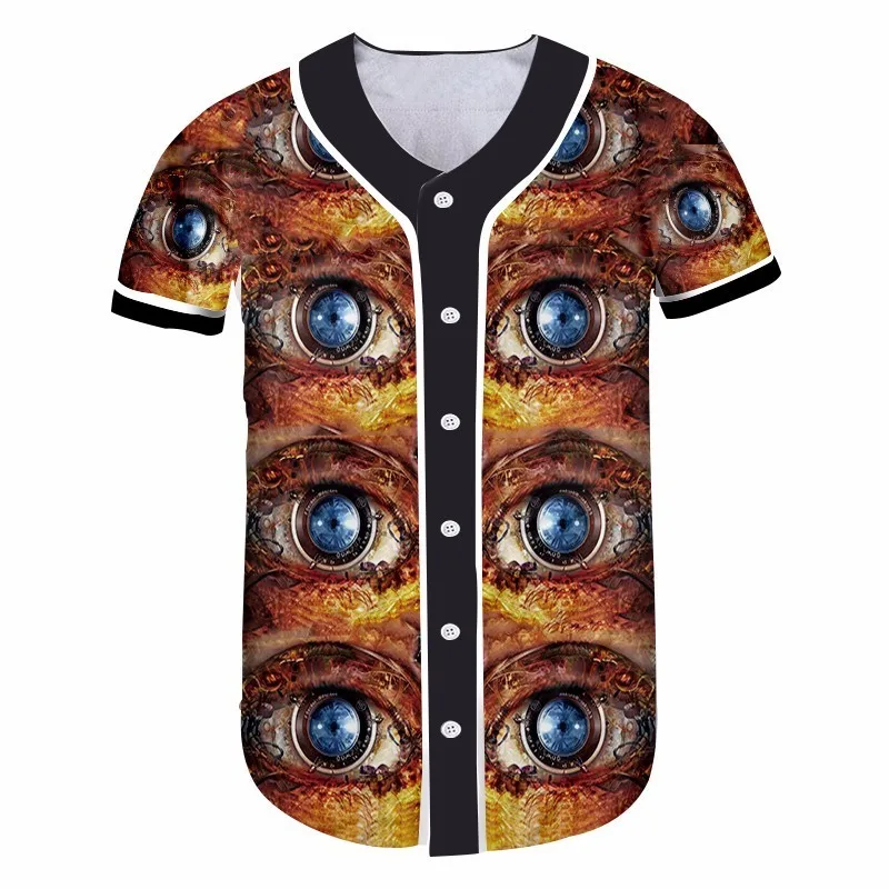 OGKB летняя крутая футболка с пуговицами для мужчин/женщин Забавный принт