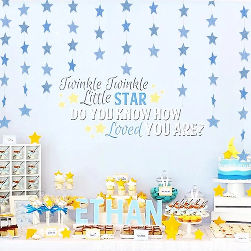 2 метра подвесной баннер звезда Круглая Бумажная гирлянда струны детская комната