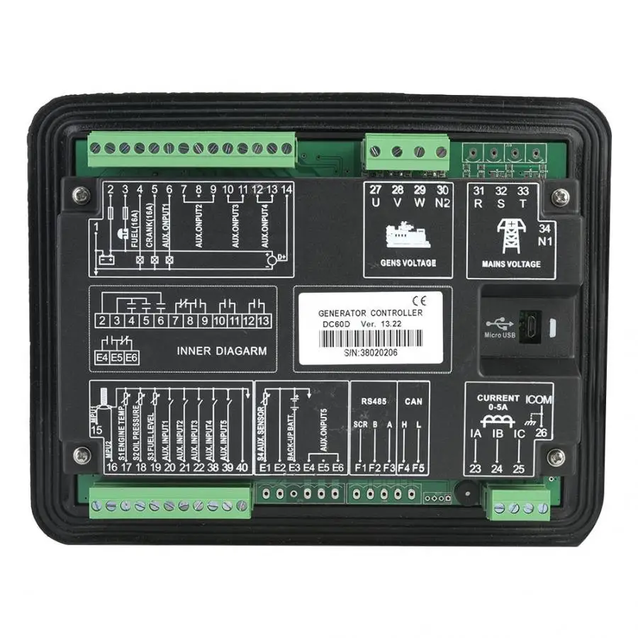 DC60D панель управления генератора lcd экран дисплей генератора набор управления Лер Для Дизельный дженсет параметры монитора генератора