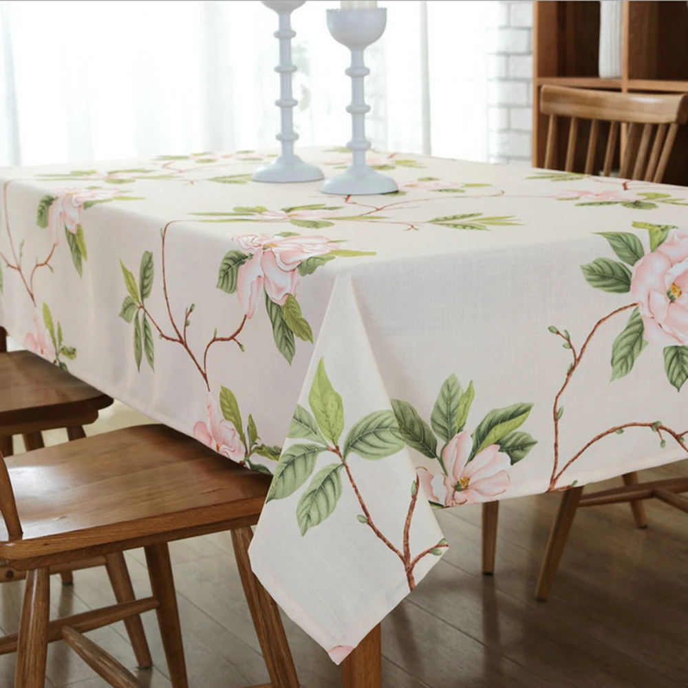 Скатерть из полиэстера и хлопка с цветочным принтом европейская скатерть для