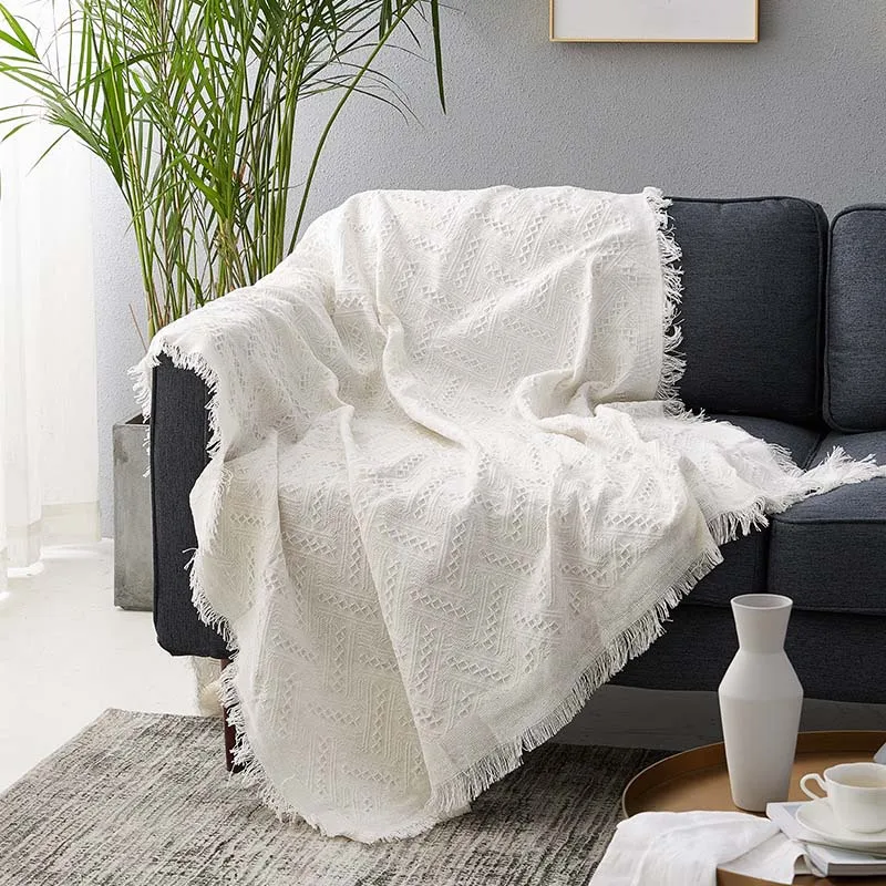 Anti-slip Sofa Towel Cover Knitted Thread Throw Blanket for Tapestry Picnic Mat Wedding Decorative Kids Room Rug | Дом и сад