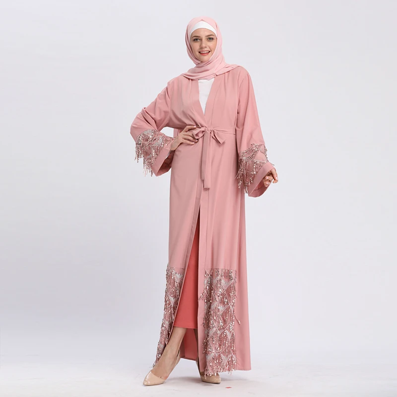 Buytiz черное Сетчатое платье abaya макси Vestidos длинное кимоно Рамадан арабское с
