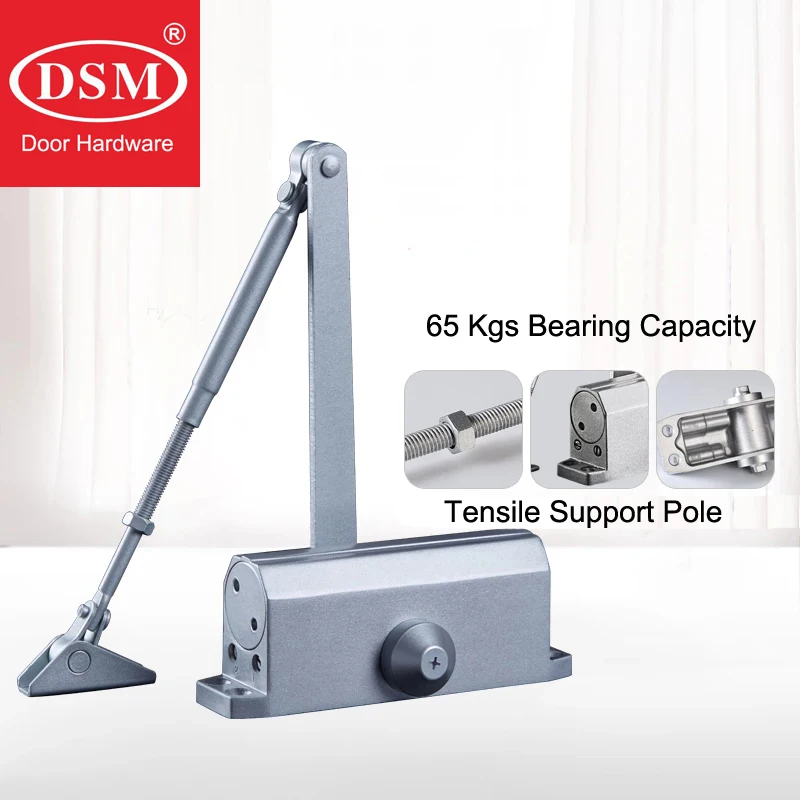 

Hydraulic Buffered Door Closer Automatic Closing Device 65 Kgs Bearing Capacity Available For Wooden/Metal Doors WM02103F