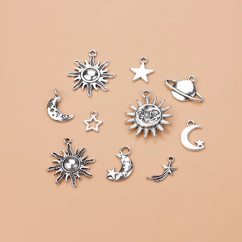 10 шт./лот смешанный стиль металлические подвески из сплава античные серебристые