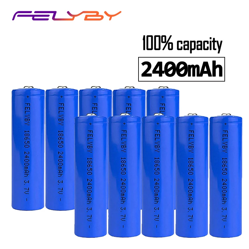 Бесплатная доставка! Хит! FELYBY высокое качество 3 7 V 2400mAh оригинальный 2 10 шт 18650