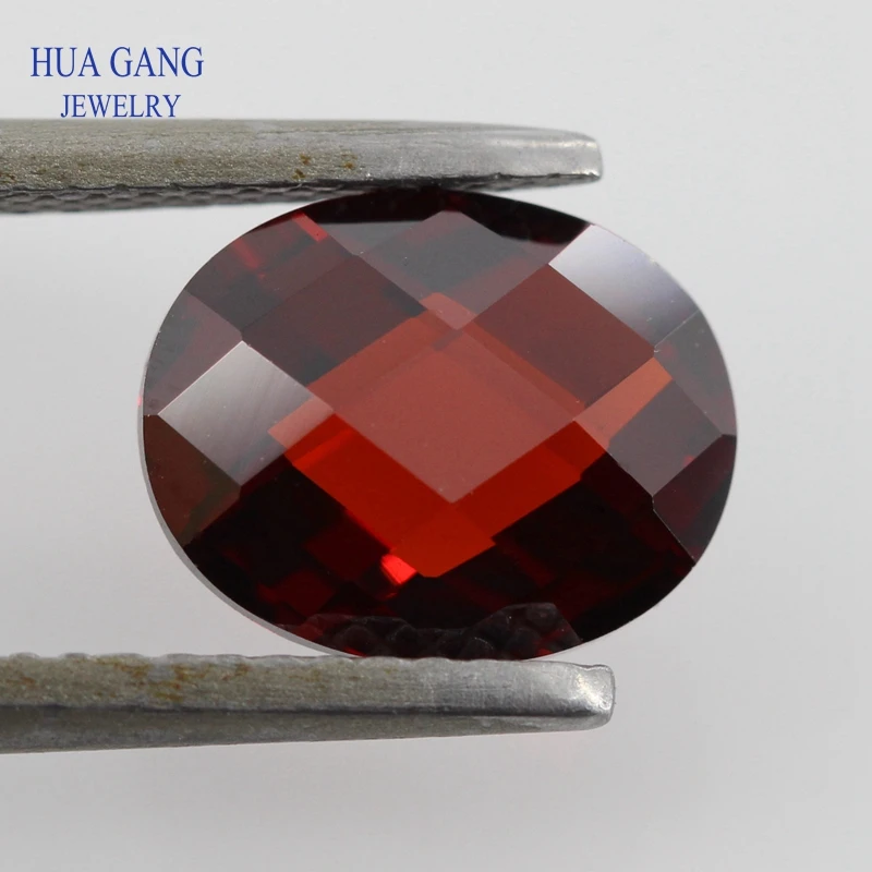 Гранат CZ камень овальной формы двойная шахматная доска синтетические