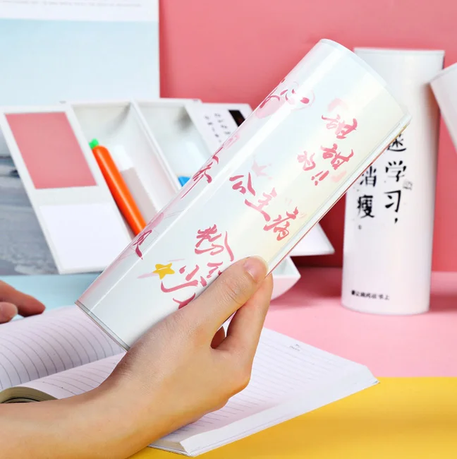 

2019 Hot Multi-functional Big Capacity Creative Kawai Cartoon Whiteboard Pencil Case with Solar Calculator Pen Box Pencil Pouch