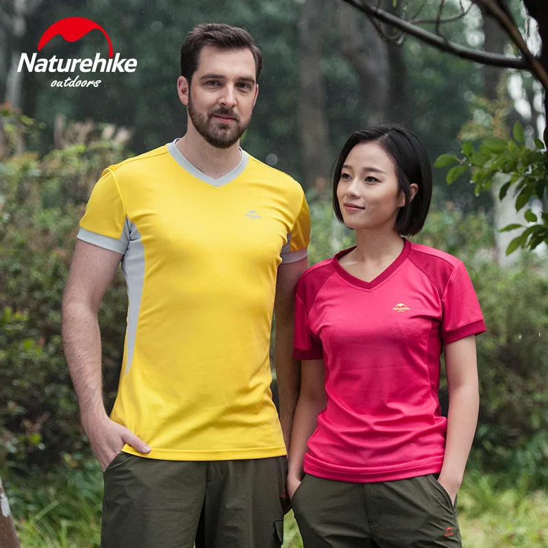 Футболка Naturehike мужская с воротником стойкой тенниска короткими рукавами