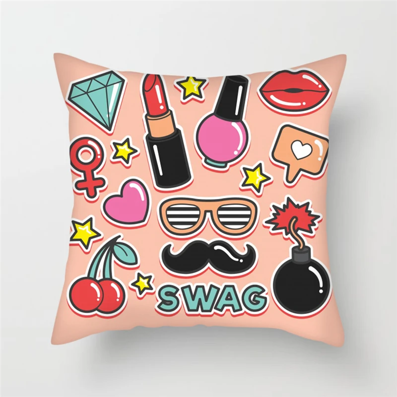 Чехол для подушки Fuwatacchi в стиле макияжа губная помада на каблуках наволочка с