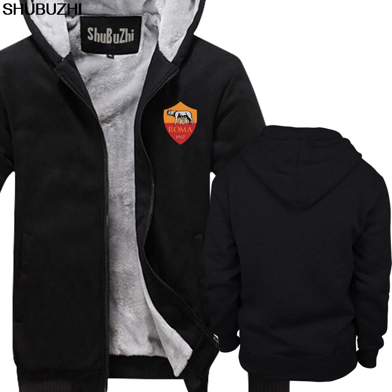 A.S. Roma i Giallorossi Italy Italia Serie A Footballer Soccerer hoodie модный бренд shubuzhi новое черное теплое пальто sbz1270 - Цвет: thick black