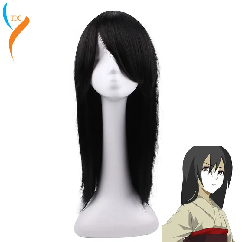 Наруто орочимару Hyuga Neji черные прямые Длинные Синтетические волосы полная челка Высокая температура волокна Cospaly Полный Парики