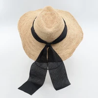 new stylish minimalist natural rafi hand jazz hat beaded jazz straw hat outdoor beach straw hat summer hats for women