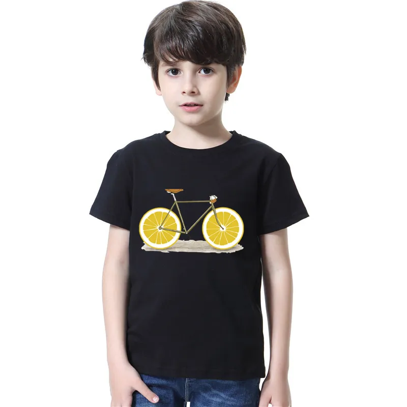 Купи Funny Cool Lemon Fruit Bicycle Boys Girls T Shirt Kids Fashion 100% Cotton Tops Summer Short Sleeve Pineapple T Shirt 3-14y за 239 рублей в магазине AliExpress