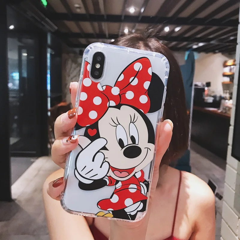 Милый чехол для телефона с мультяшными животными iPhone 11Pro X XR XS MAX Прозрачный мягкий