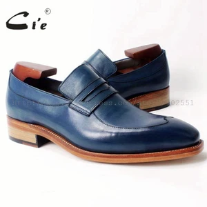 Бесплатная доставка, мужские кожаные лоферы Goodyear, с квадратным носком, ручной работы, из телячьей кожи, с внутренней подошвой, синие туфли, лоферы 48