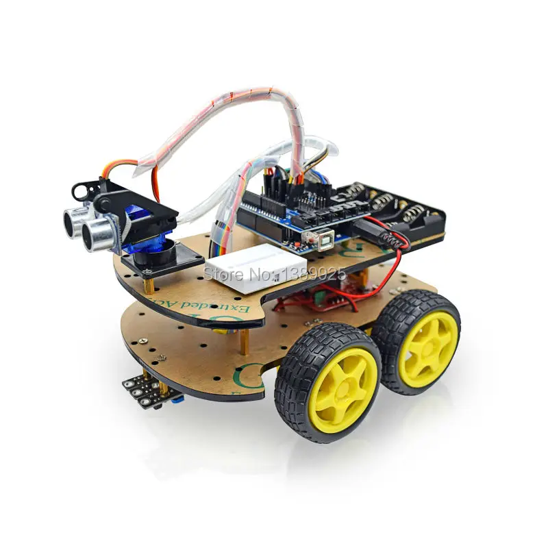 Многофункциональные Наборы роботов автомобилей 4WD ультразвуковой модуль R3 MEGA328P