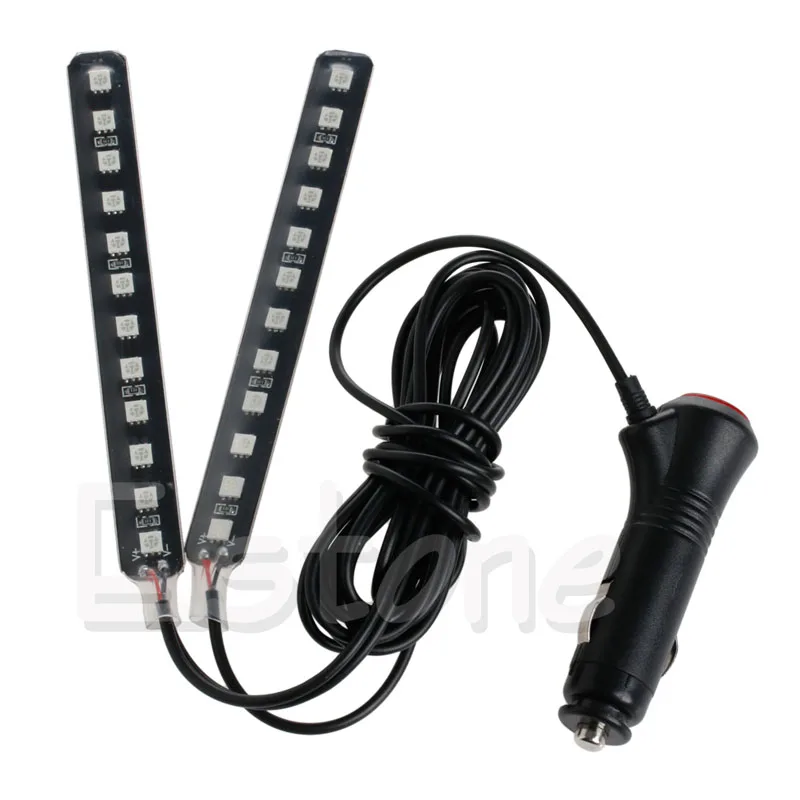 Новый красный 2X12 светодиодный светильник для салона автомобиля декор пола