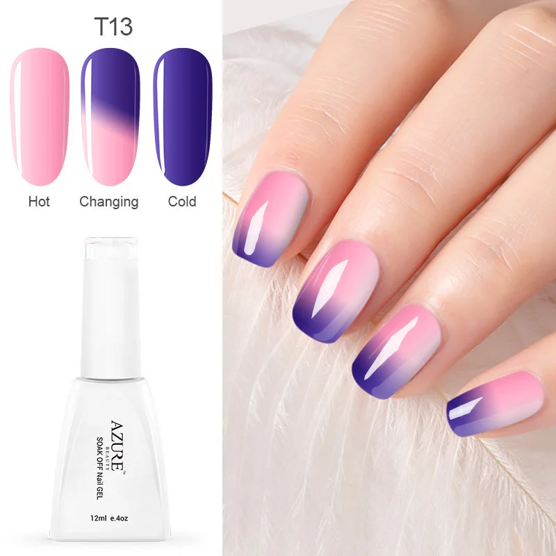 T13 Новейший Гель-лак для ногтей Azure beauty, меняющий температуру, светодиодный/УФ-Гель-лак для ногтей, 12 мл, 1 шт., гель для ногтей - Цвет: T13
