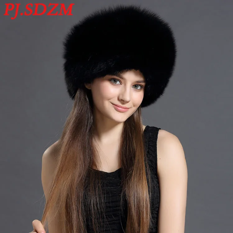 PJ.SDZM 2018 новый дизайн женская шапка из лисьего меха Монголия зимние шапки бомберы