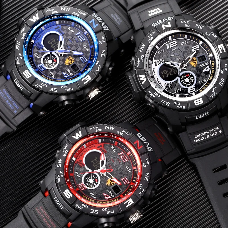 SBAO Sport Watch Men Top Brand Luxury Famous New Electronic Wristwatch LED Digital Wrist Watches For Clock Male Hour Reloges | Наручные