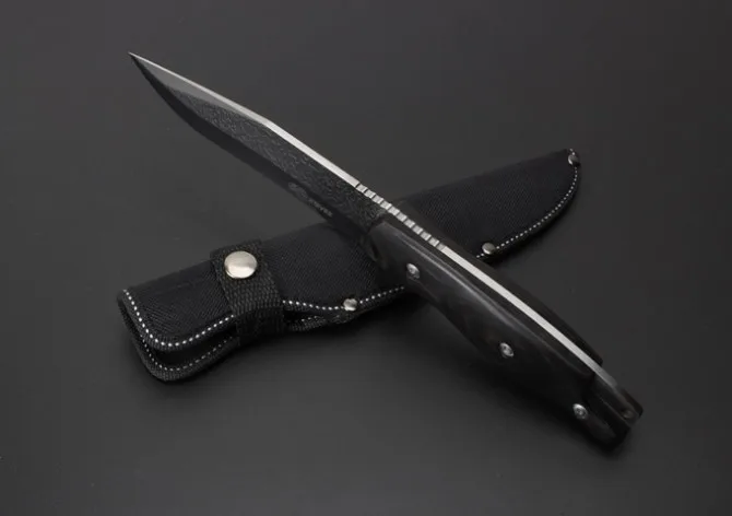 SR SR-S037 Camping Tactical Knife 5Cr13Wov Blade Ebony Handle Survival Fixed Outdoor Multi Knives Tool High Quality |