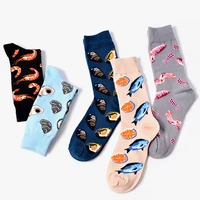 2021 european american personality women funny socks seafood jacquard four seasons short cotton happy ankle kapron couple socks