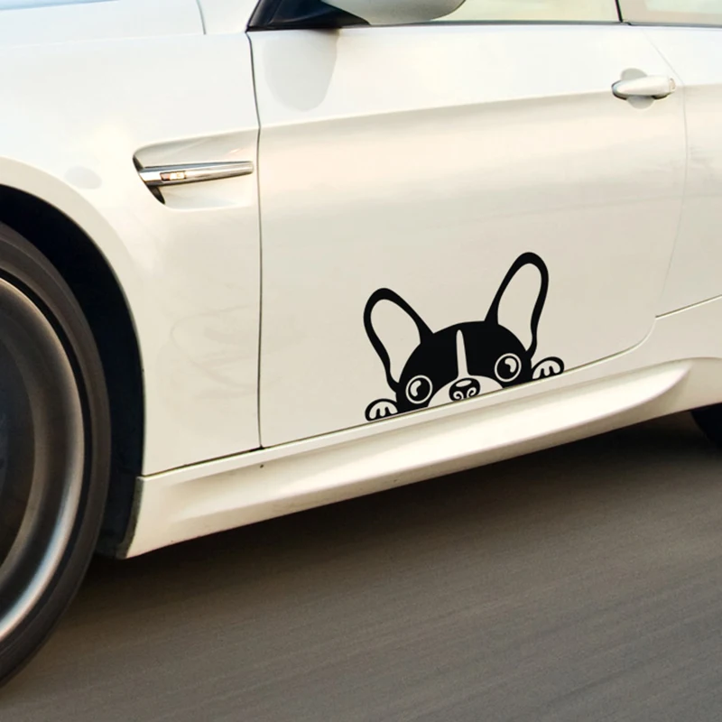 Милая мультяшная подглядывающая собака дизайнерская Автомобильная наклейка