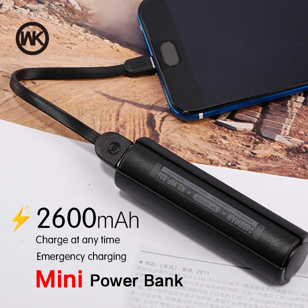 WK дизайн mi ni power bank для Xiao банк питания Xiaomi 7 Bateria Externa Movil внешняя батарея iPhone X