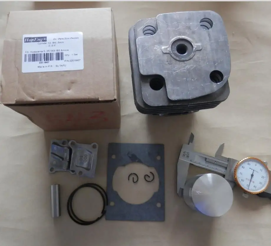 CYLINDER KITS 40,5 мм 543 цилиндр комплект хром для HUSQVARNA 543R 543RBS 40CC триммер кусторез ZYLINDER блок поршневых колец булавки зажимы в сборе - Цвет: CYLINDER KITS