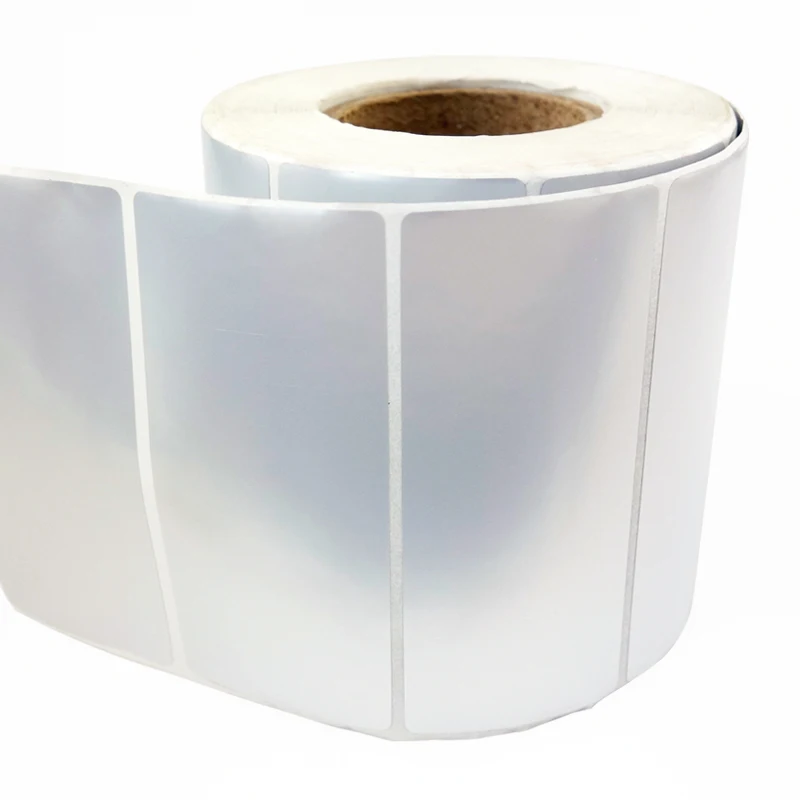 Серебряная этикетка для штрих кода ПЭТ 70x30 мм рулон 2000 шт. сердечник 1 5 дюйма