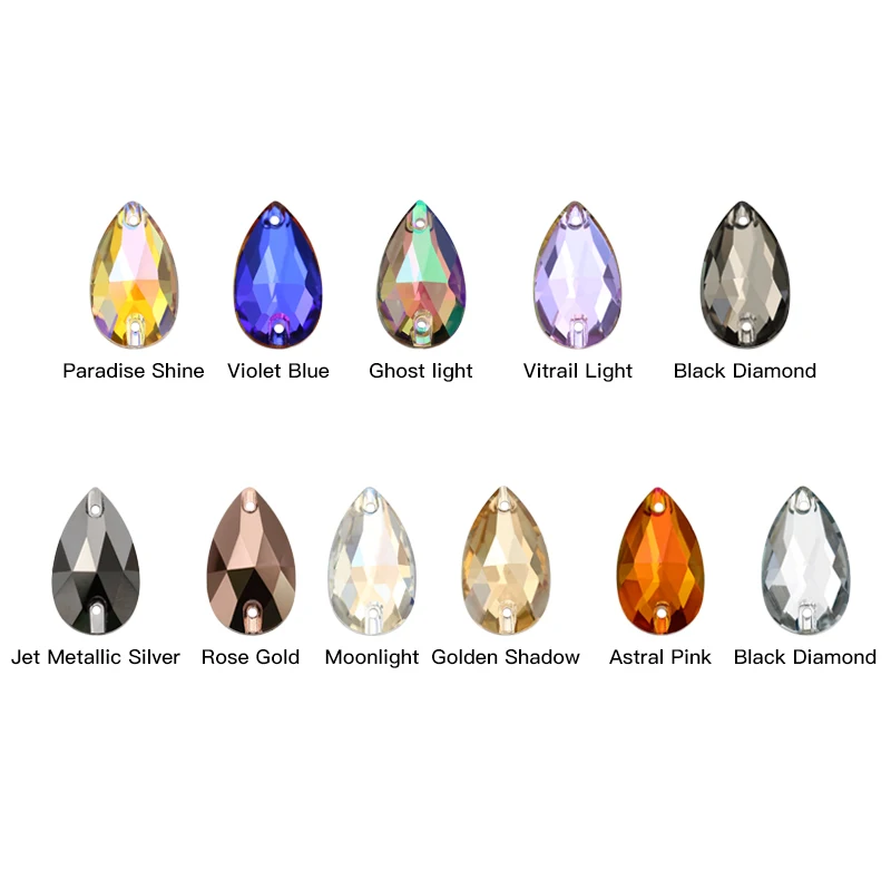 New More Colors 3230 K9 Glass Crystal Drop Sew-on Stone Flatback Teardrop Sewing Dress Clothing Making | Дом и сад