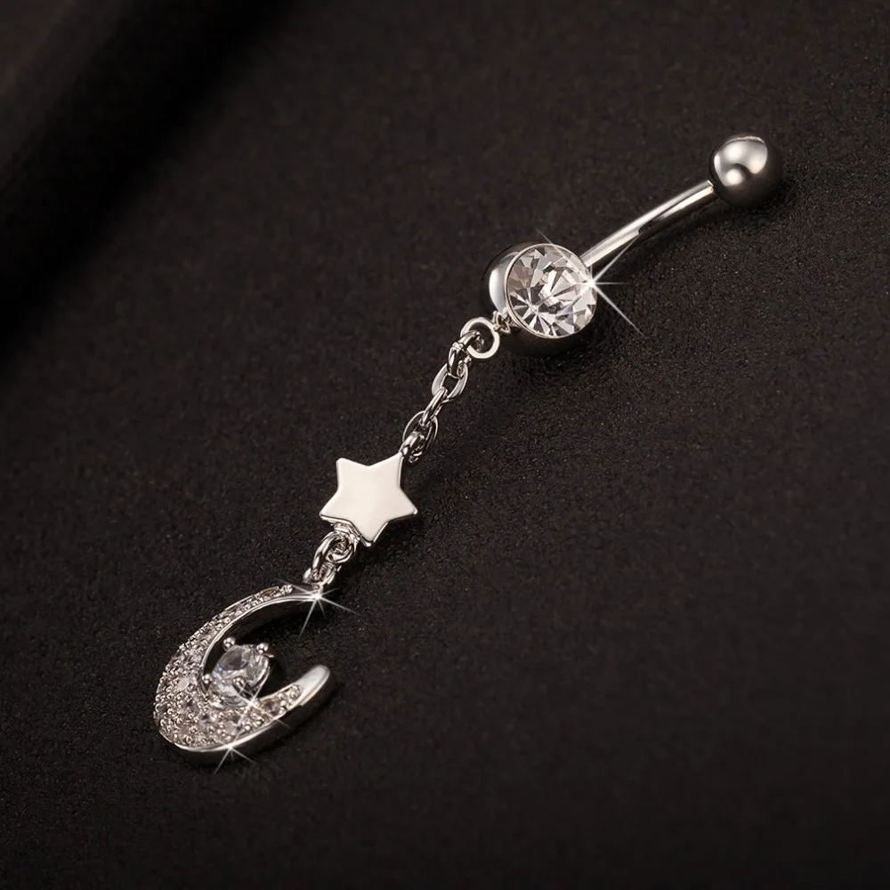 Горячая продажа bellybutton серия пирсинг ombligo ювелирные изделия Звезды Луна Марокко