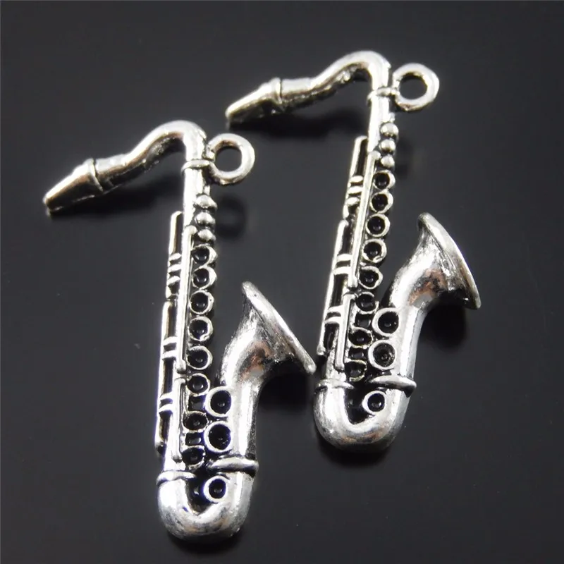Джули Ван 10 шт. Талисманы сплав Ретро Серебряный Цвет sax Форма ювелирных изделий Подвеска Шарм