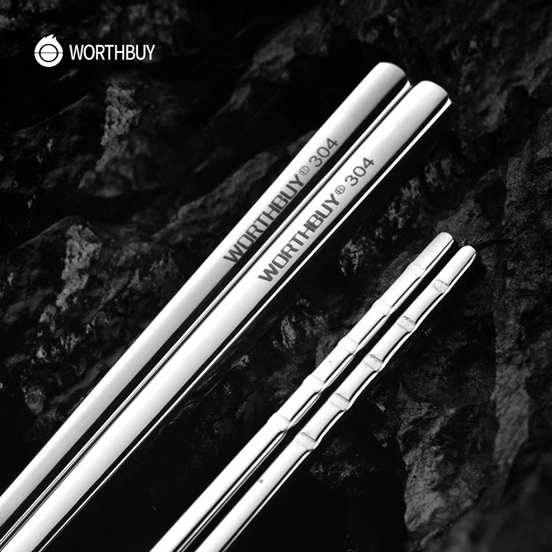 WORTHBUY 5 шт./компл. китайские палочки для еды комплект многоразовые 304 Нержавеющая сталь палочки дозирующая детская ложка для Non-Slip Кухня Еда палочки для суши Хаши