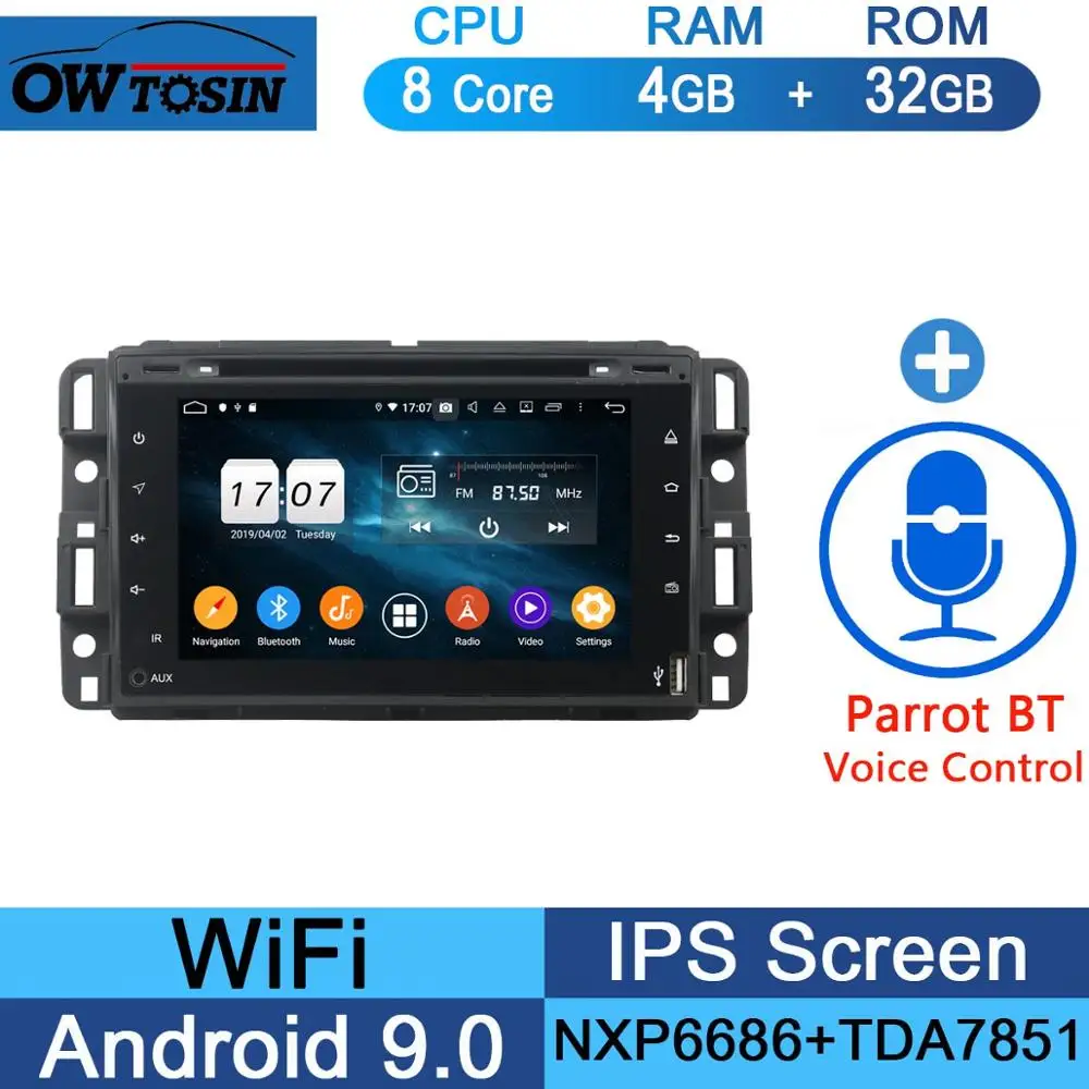 32G Parrot BT " ips 1024*600 8 ядерный 4G+ 64G Android 9,0 автомобильный dvd-плеер для GMC Yukon Sierra Tahoe передняя фара для Chevy Express Impala Cobalt Equinox DSP радио - Color: 32G Parrot BT