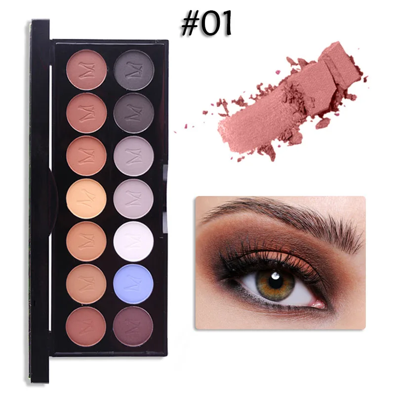 Miss Rose 14 цветов Палитра теней для век матовые Smoky Eyes глаза Профессиональная Косметика Порошок теплые Цвета Набор теней для век