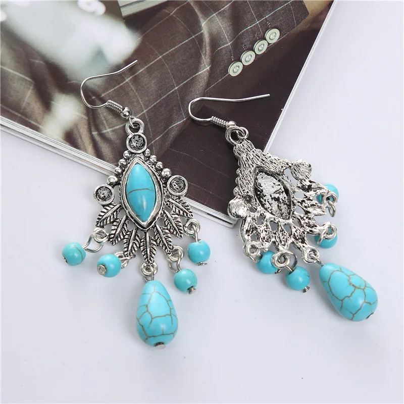 Винтажные богемные висячие серьги Tenande с несколькими листьями из натурального