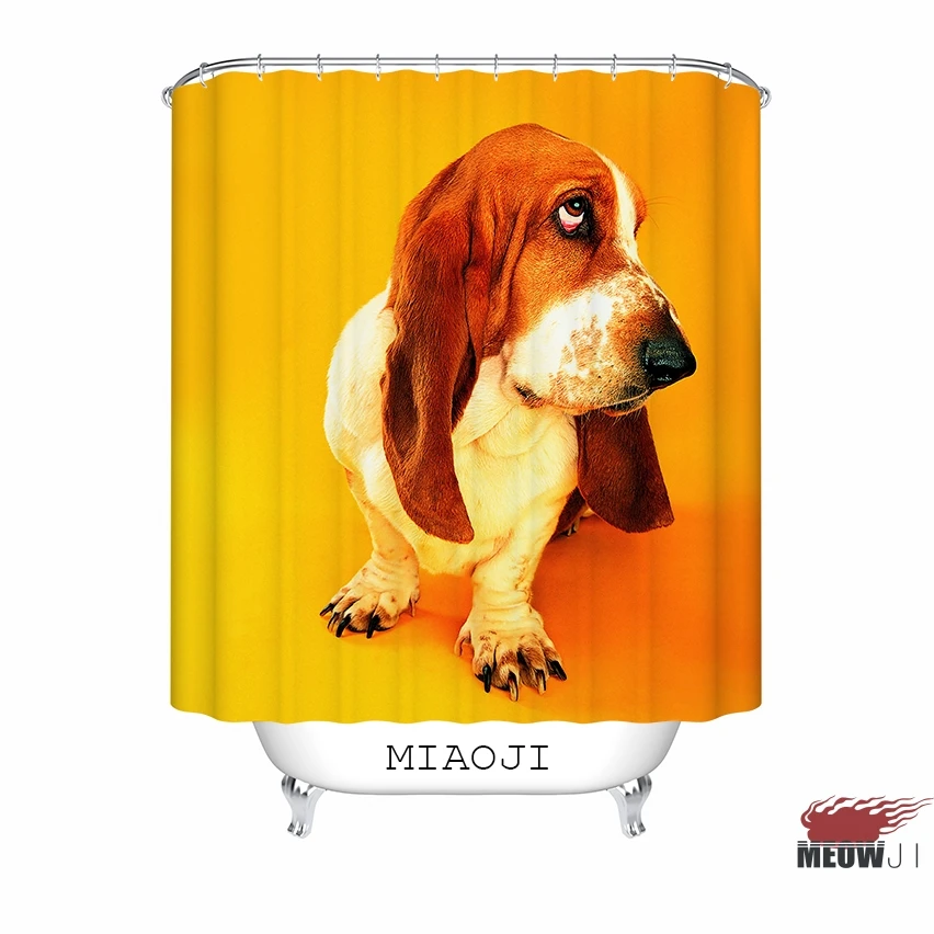 Fashion Cool Dog Droll Puppy Bulldog custom Shower Curtain Bathroom decor various sizes Free Shipping | Дом и сад