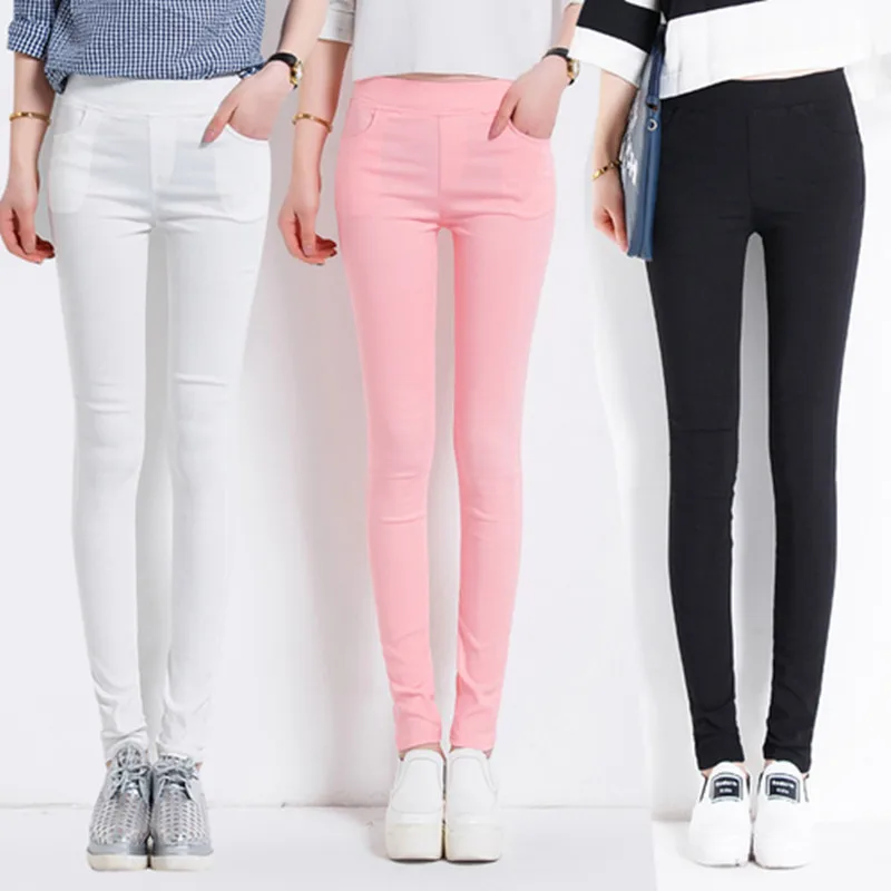 2018 Горячая зима весна Для женщин Брюки карандаш карамельного цвета Высокие