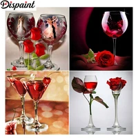 dispaint full squareround drill 5d diy diamond painting cup flower scenery 3d embroidery cross stitch 5d home decor gift
