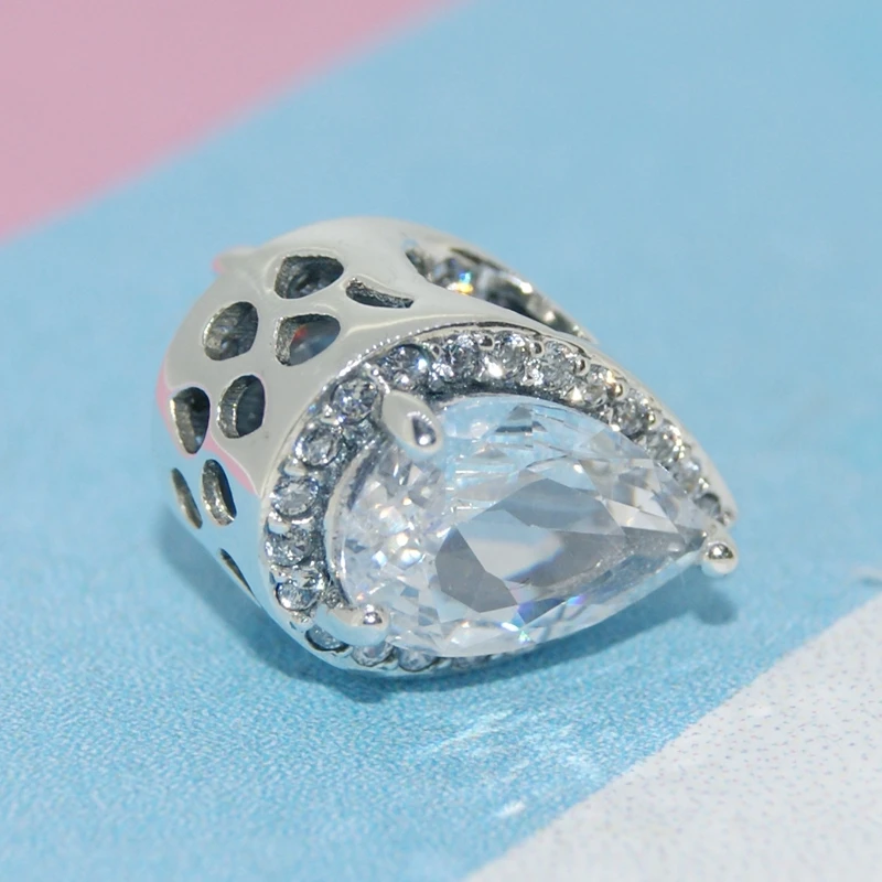 Браслет Pandora, сердце, клубника, аниме, бусины, амулеты, браслет, прозрачные хрустальные бусины для изготовления ювелирных изделий, аксессуары для женщин