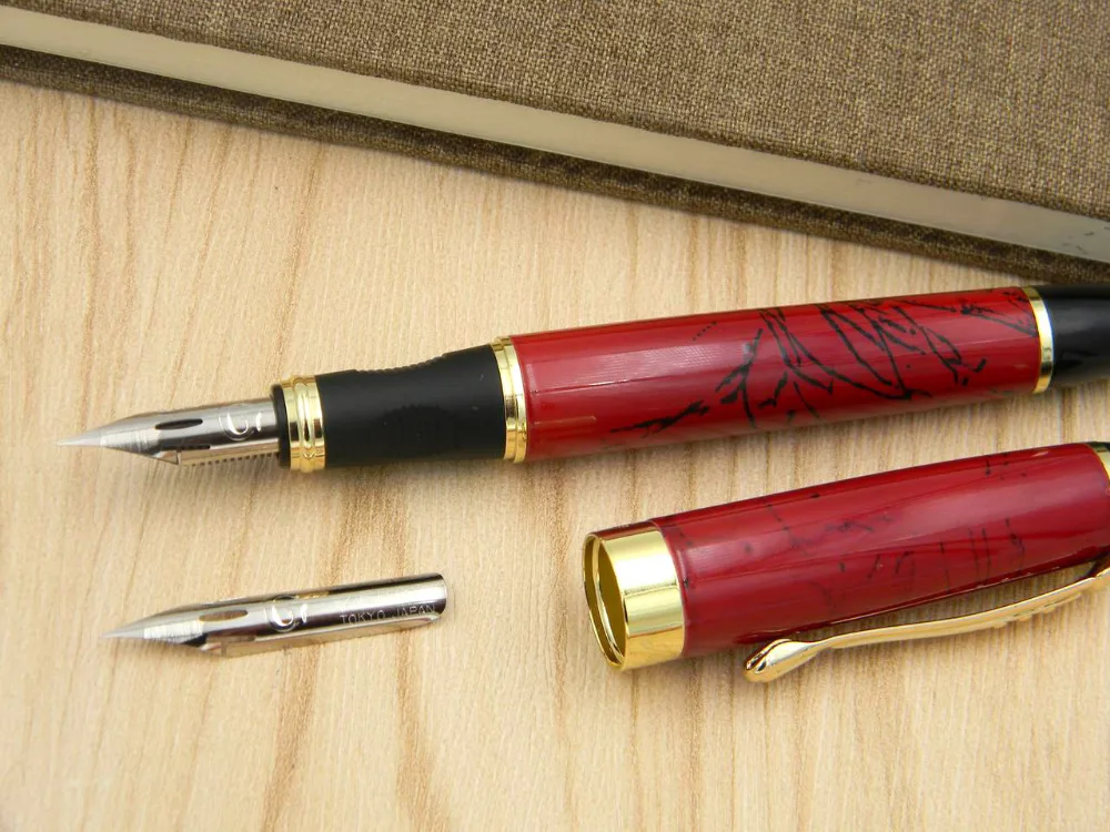 JINHAO X450 г перо цвета слоновой кости белый красный синий круглый корпус английский погружение в воду каллиграфия медная перьевая ручка