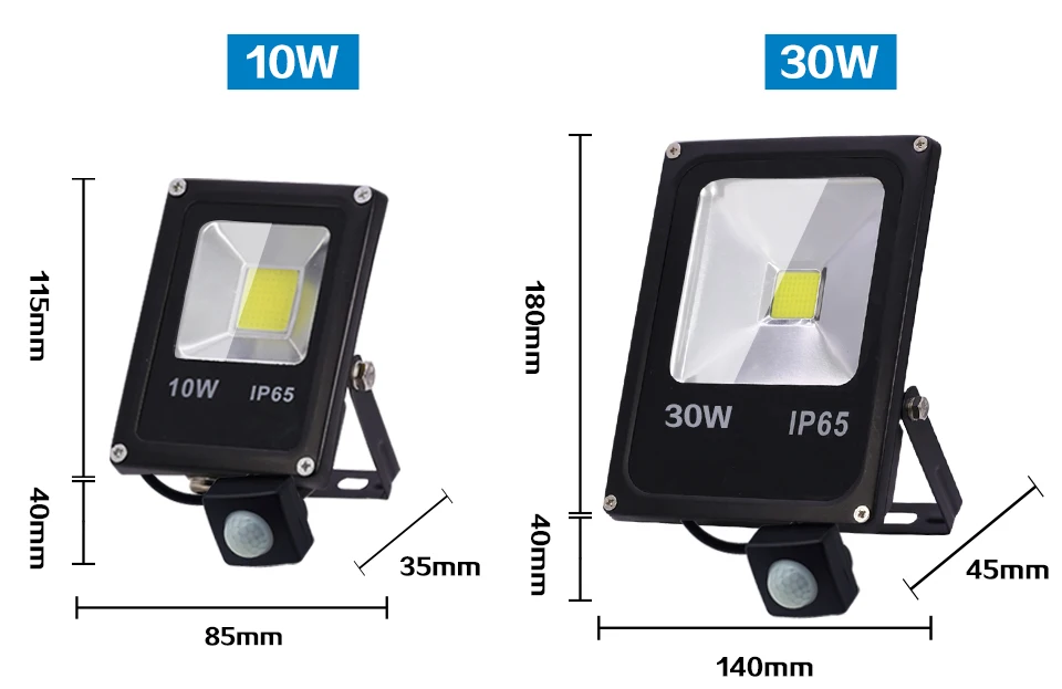 LED Flood Light 10w 30w 50w led exterio light outdoor WaterproofIP65 220V led reflectorr Lmap Motion Sensor Floodlight Spotlight