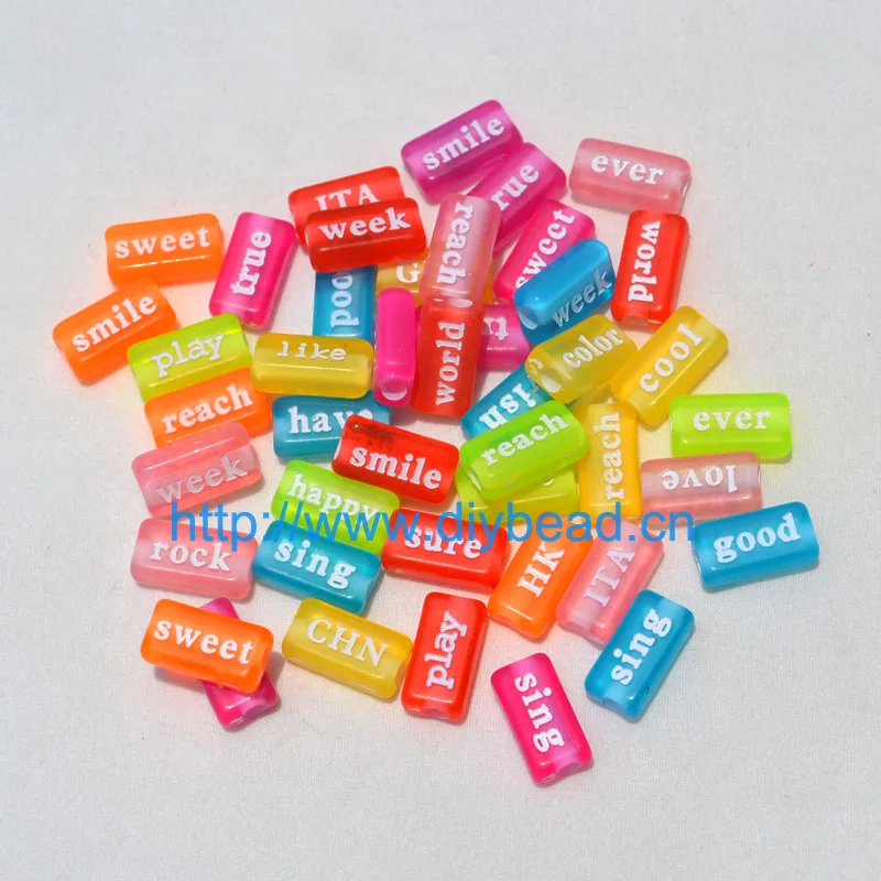 100 шт. прозрачные акриловые бусины 15 х7 мм|letter beads|acrylic beadstransparent acrylic beads |