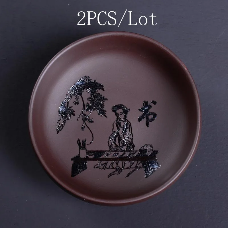 W 2pcs 2 шт./партия 30 мл фиолетовая глина yixing чайная чашка офисная чайная церемония маленькие чайные пиалы Zisha чашка для дома винтажная посуда для напитков чайная посуда чашки для Саке - Цвет: W 2pcs